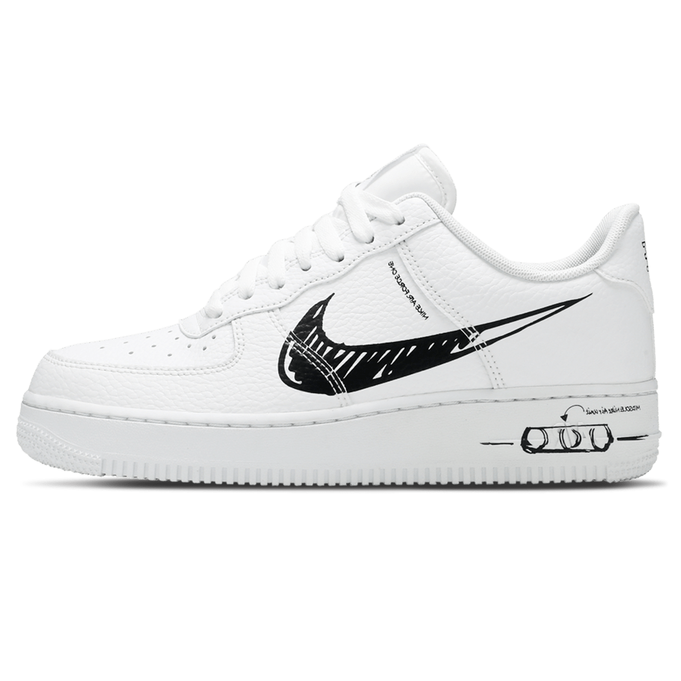 Nike Air Force 1 Low 'Sketch - Black' — UK 3 | EU 35.5 | US 3.5 — Front View