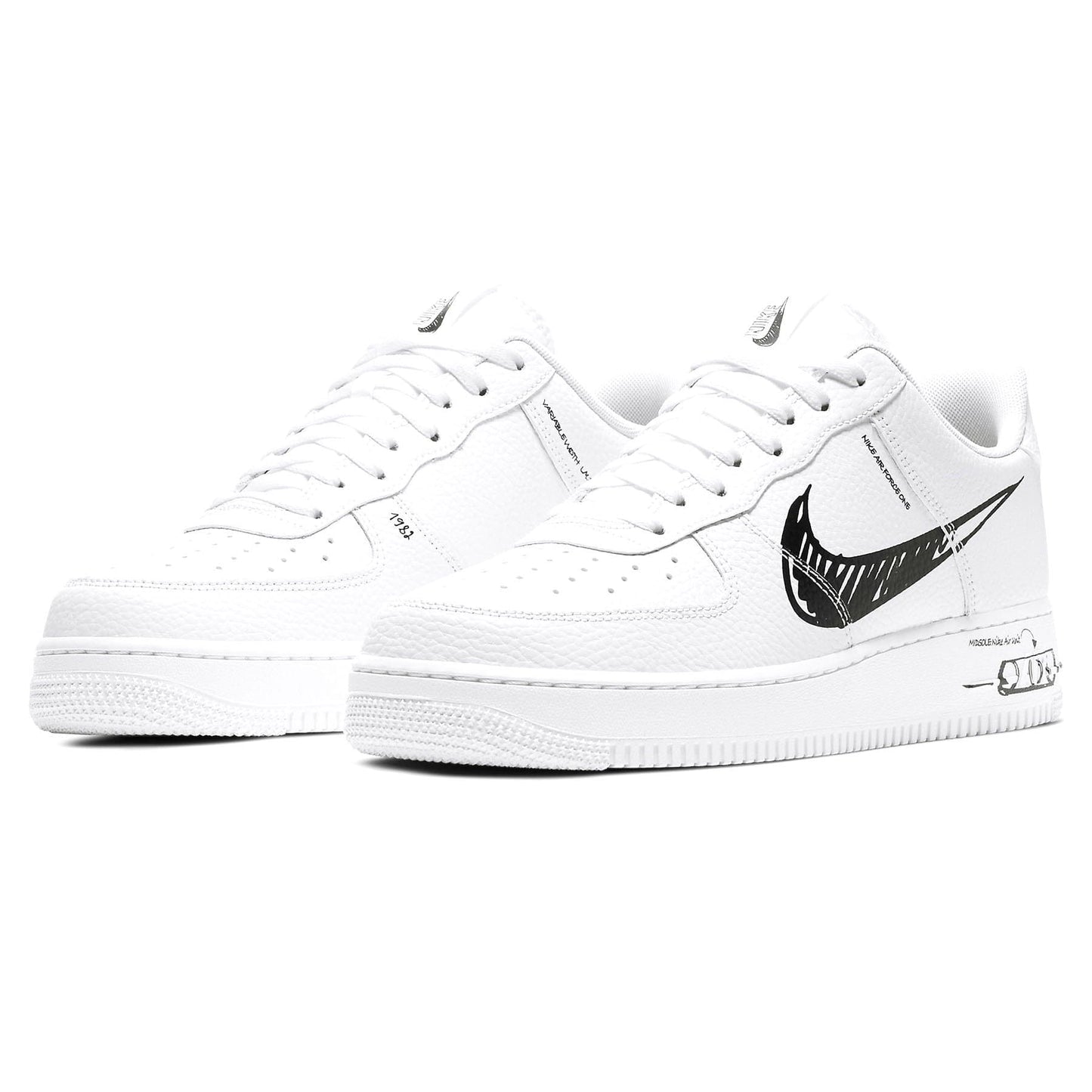Nike Air Force 1 Low 'Sketch - Black' — UK 3 | EU 35.5 | US 3.5 — Side View