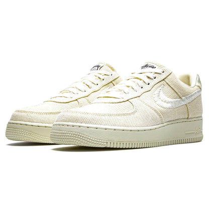 Nike Stussy x Air Force 1 Low 'Fossil' — UK 3 | EU 35.5 | US 3.5 — Side View