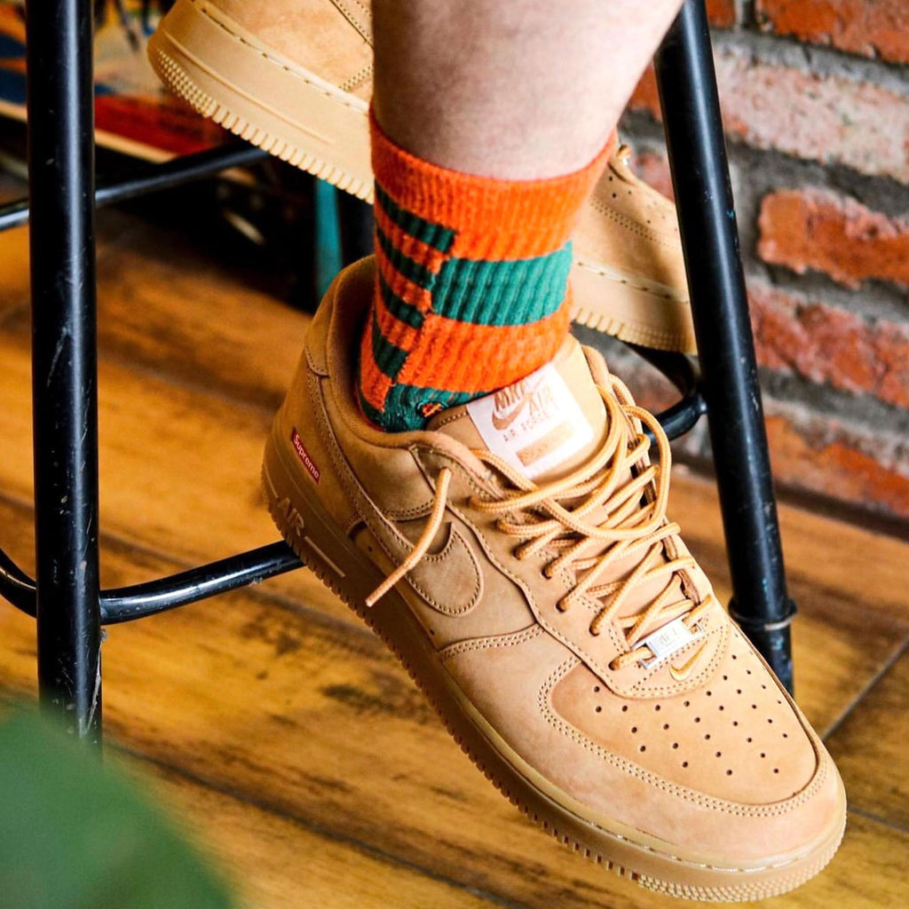Supreme x Nike Air Force 1 Low SP 'Flax' — UK 3 | EU 35.5 | US 3.5 — Lifestyle View