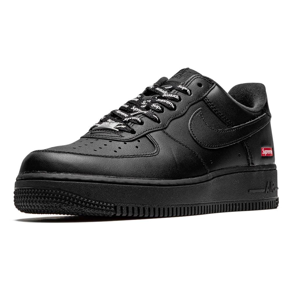 Supreme x Nike Air Force 1 Low 'Box Logo - Black' — UK 3 | EU 35.5 | US 3.5 — Top View