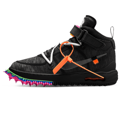 Off-White x Nike Air Force 1 Mid 'Black' — UK 3 | EU 35.5 | US 3.5 — Front View