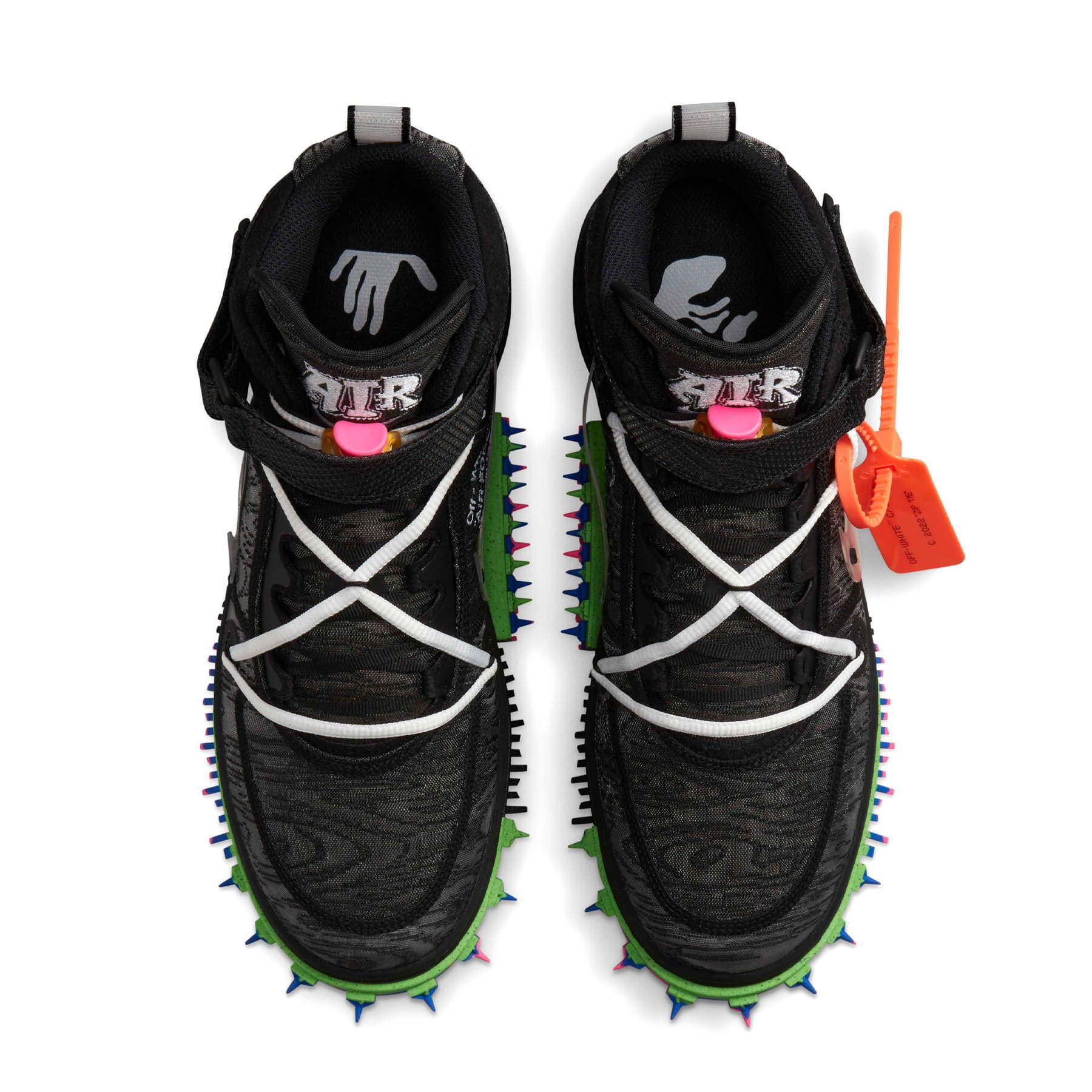 Off-White x Nike Air Force 1 Mid 'Black' — UK 3 | EU 35.5 | US 3.5 — Back View