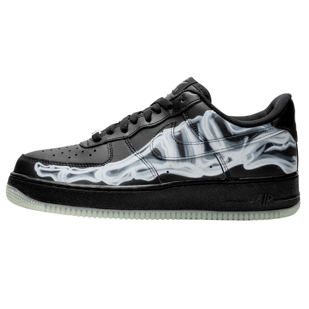 Nike Air Force 1 '07 QS 'Black Skeleton' — UK 3 | EU 35.5 | US 3.5 — Front View