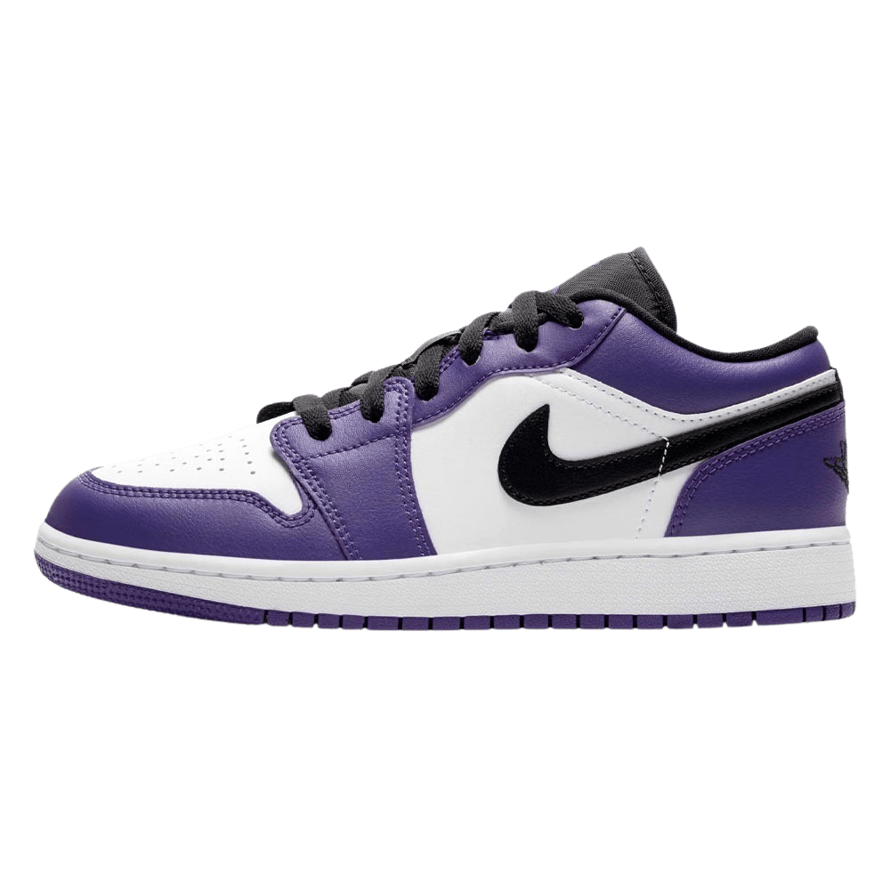Air Jordan 1 Low GS "Court Purple White" — UK 13.5 | EU 32 | US 1Y — Front View