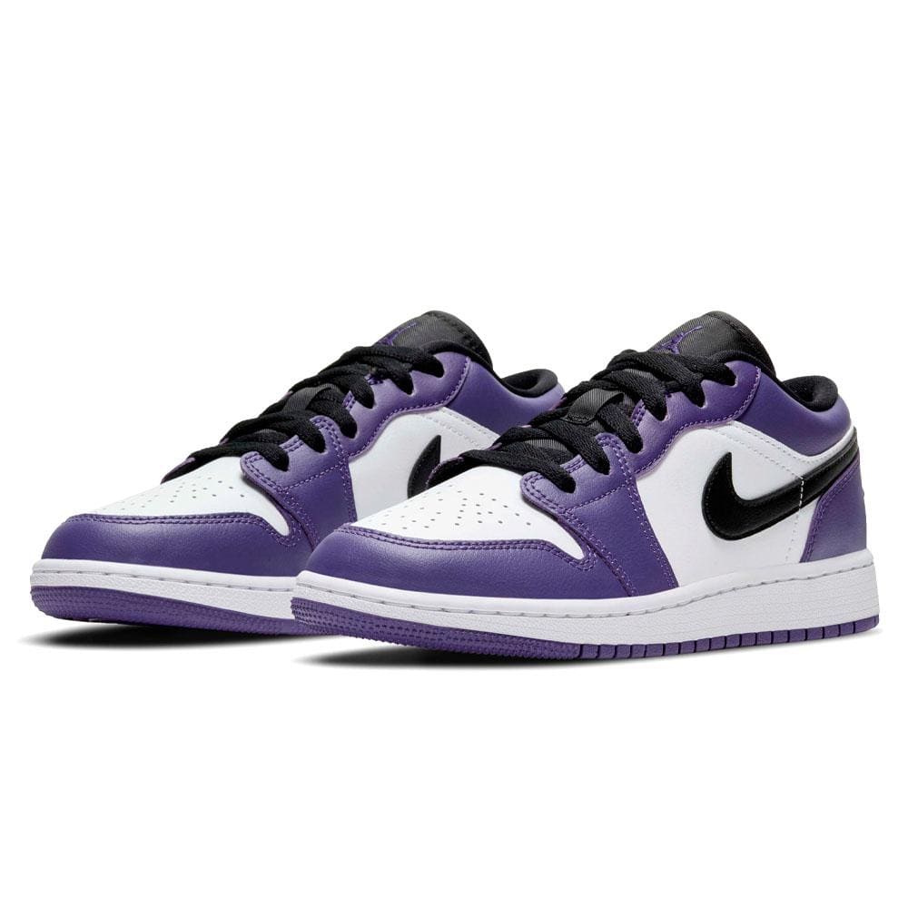 Air Jordan 1 Low GS "Court Purple White" — UK 13.5 | EU 32 | US 1Y — Side View