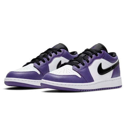Air Jordan 1 Low GS "Court Purple White" — UK 13.5 | EU 32 | US 1Y — Side View
