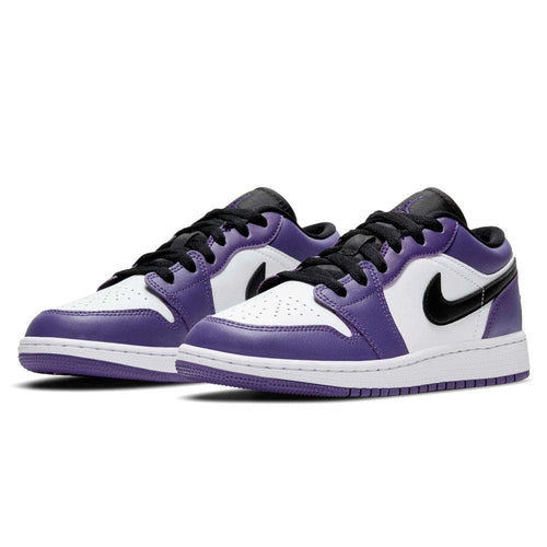 Air Jordan 1 Low GS "Court Purple White" — UK 13.5 | EU 32 | US 1Y — Side View