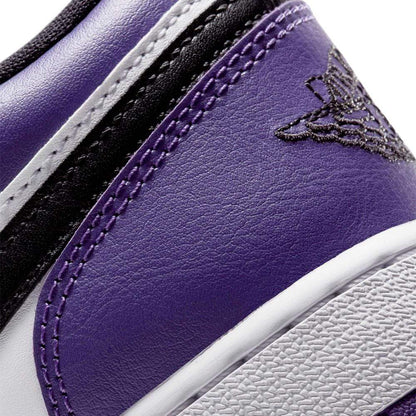 Air Jordan 1 Low GS "Court Purple White" — UK 13.5 | EU 32 | US 1Y — Lifestyle View