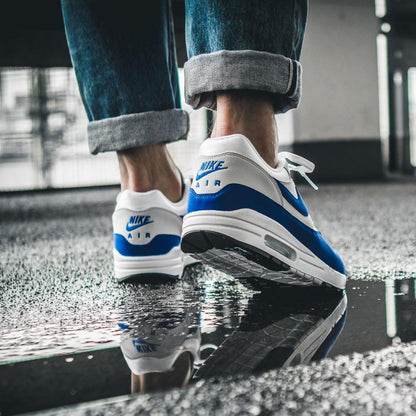 Nike Air Max 1 OG Anniversary White-Game Royal — UK 3 | EU 35.5 | US 3.5 — Lifestyle View