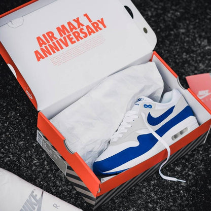 Nike Air Max 1 OG Anniversary White-Game Royal — UK 3 | EU 35.5 | US 3.5 — Alternate View 8
