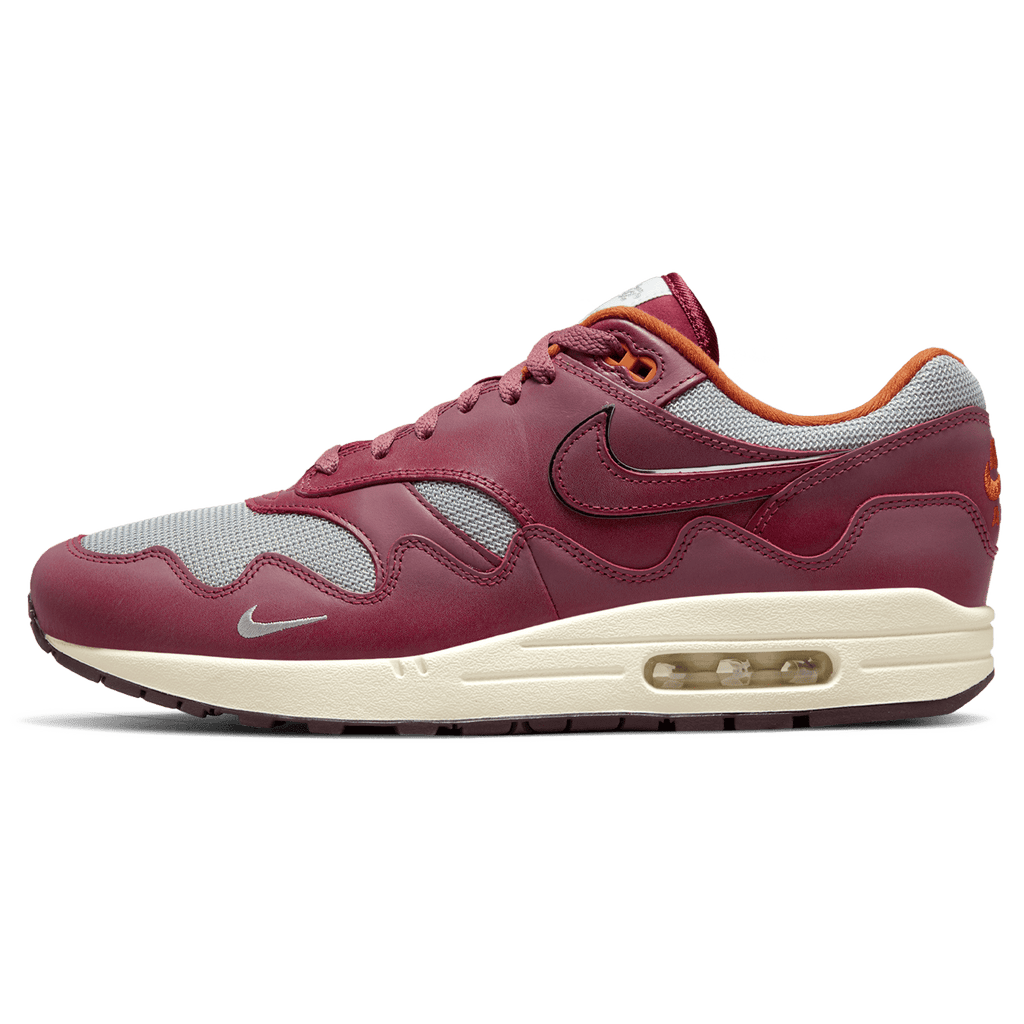 Patta x Nike Air Max 1 'Rush Maroon' — UK 3 | EU 35.5 | US 3.5 — Front View