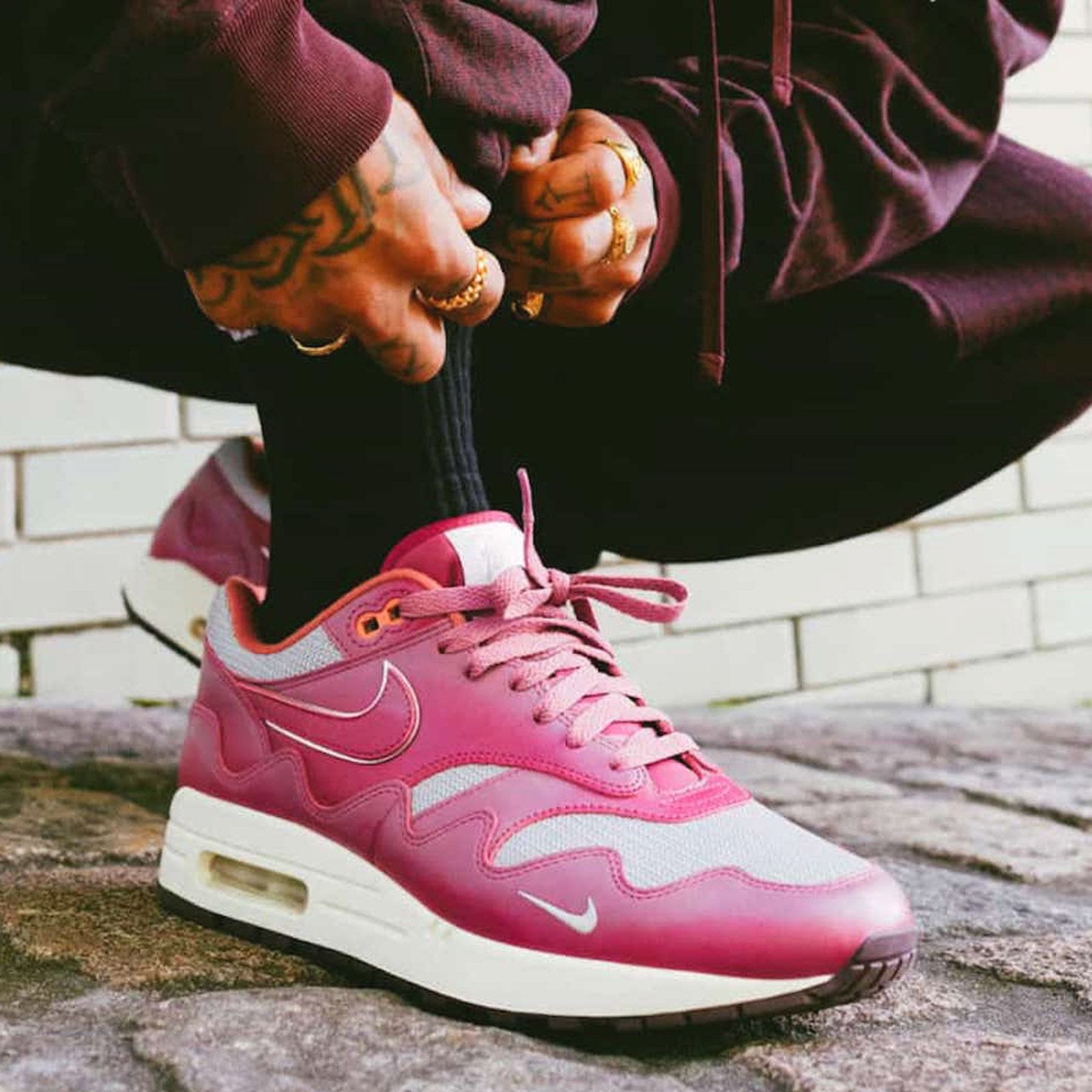 Patta x Nike Air Max 1 'Rush Maroon' — UK 3 | EU 35.5 | US 3.5 — Alternate View 8