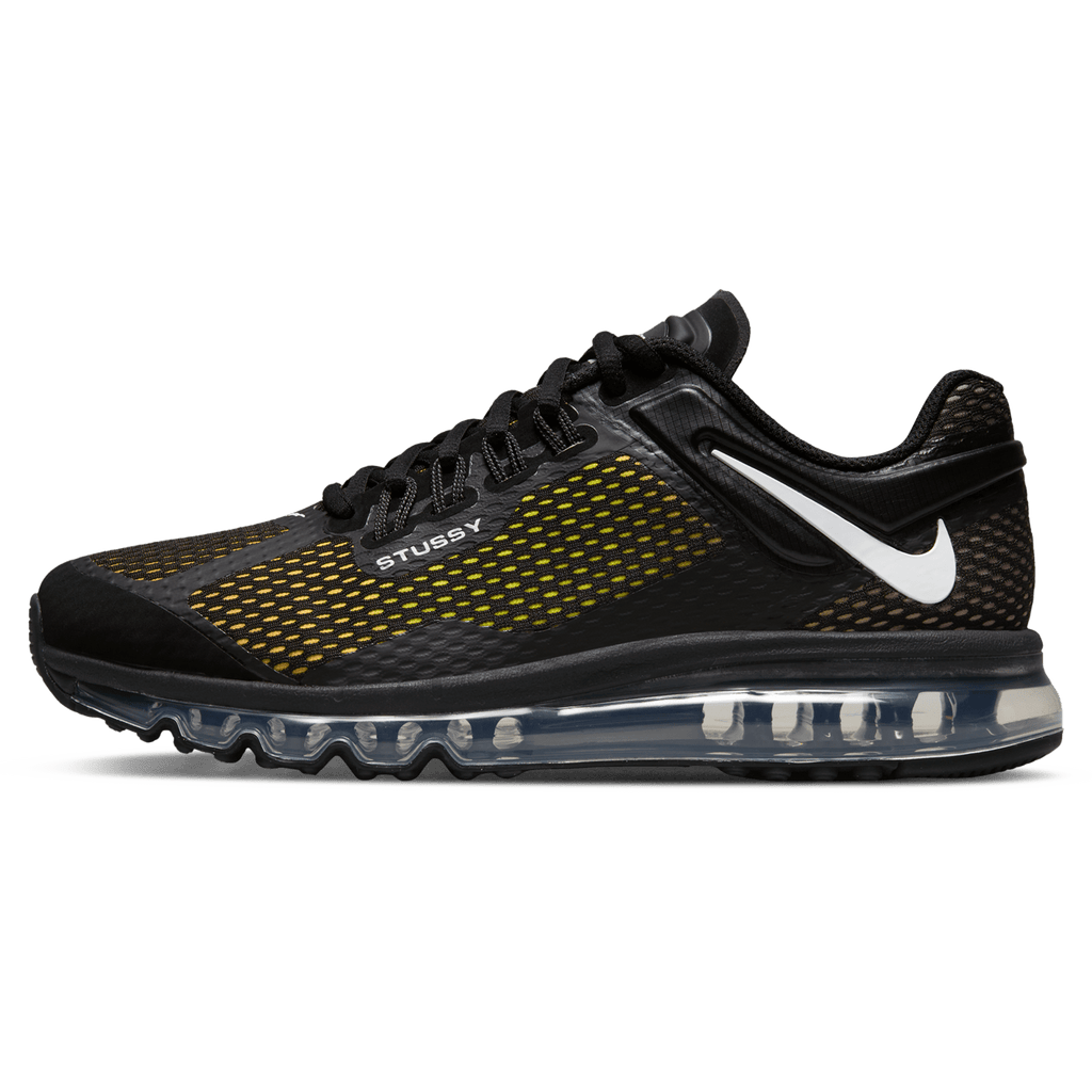 Stussy x Air Max 2013 'Black' — UK 3 | EU 35.5 | US 3.5 — Front View