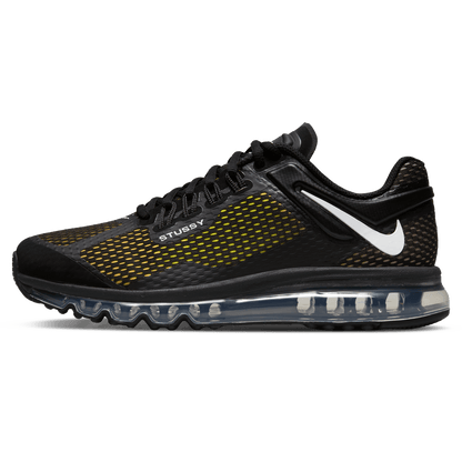 Stussy x Air Max 2013 'Black' — UK 3 | EU 35.5 | US 3.5 — Front View