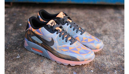 Nike Air Max 90 Ice Wolf Grey-Black-Atomic Orange — UK 3 | EU 35.5 | US 3.5 — Back View
