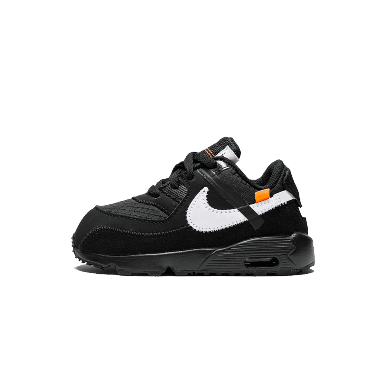 Off-White x Nike Air Max 90 TD 'Black' — UK 0C | EU 15 | US 0C — Front View
