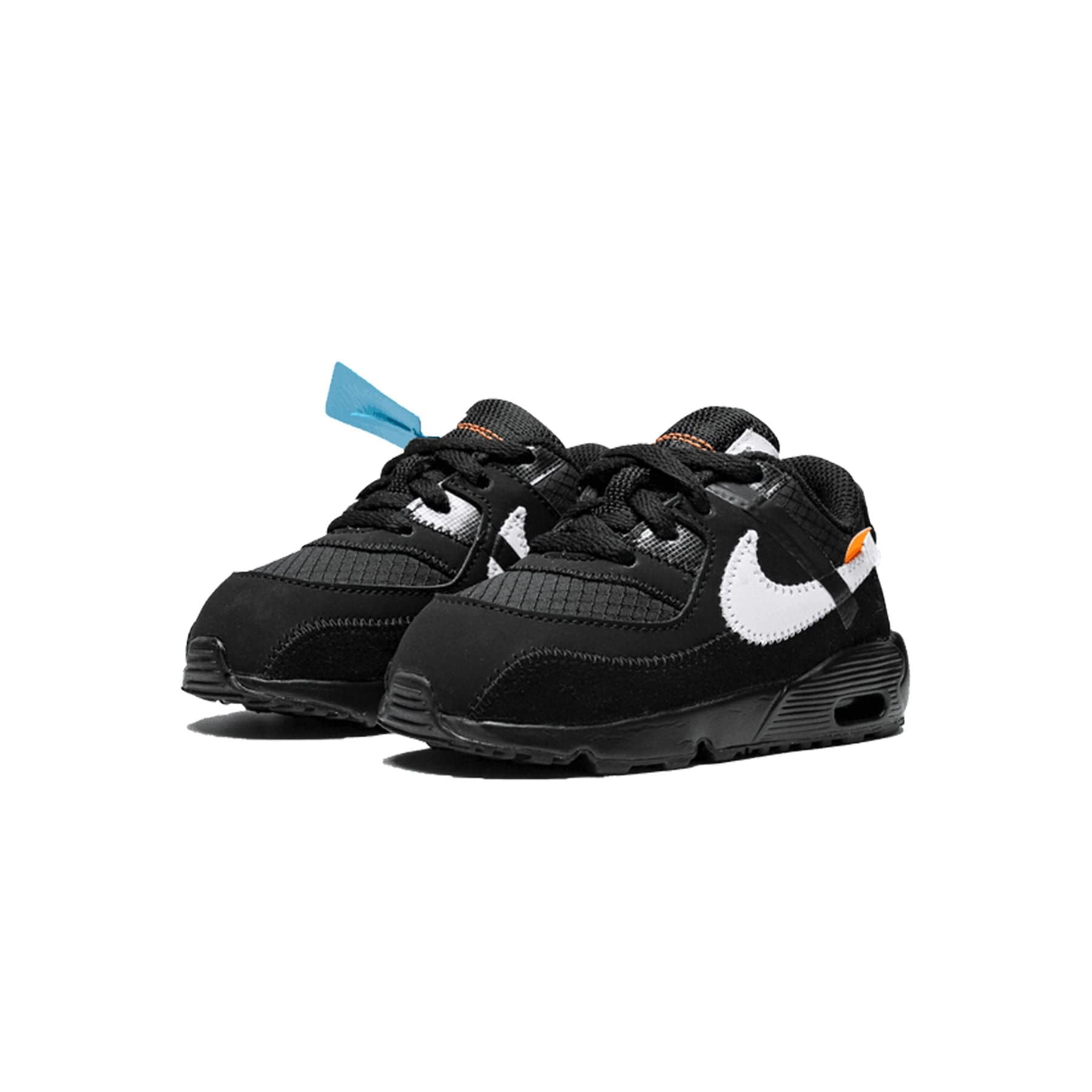 Off-White x Nike Air Max 90 TD 'Black' — UK 0C | EU 15 | US 0C — Side View