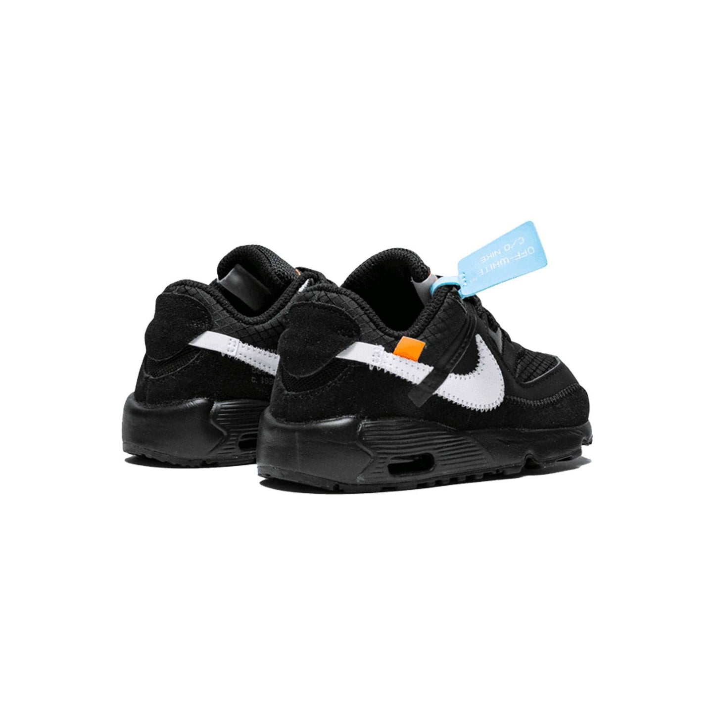 Off-White x Nike Air Max 90 TD 'Black' — UK 0C | EU 15 | US 0C — Back View