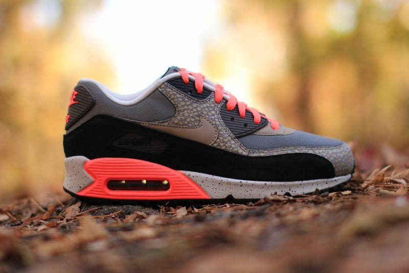 Nike Air Max 90 PRM Safari-Black-Grey — UK 3 | EU 35.5 | US 3.5 — Side View