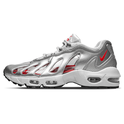 Nike x Supreme Air Max 96 'Metallic Silver' — UK 3 | EU 35.5 | US 3.5 — Front View