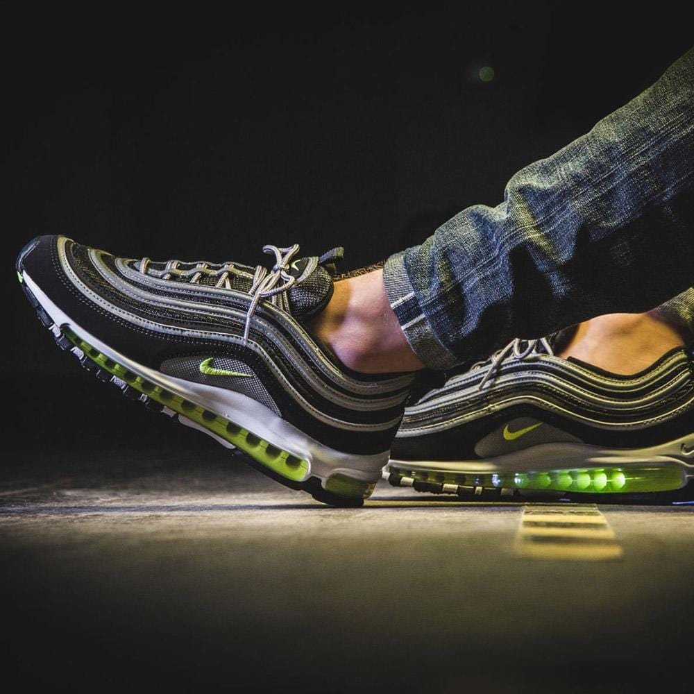 Nike Air Max 97 Black-Neon OG  Japan — UK 3 | EU 35.5 | US 3.5 — Lifestyle View