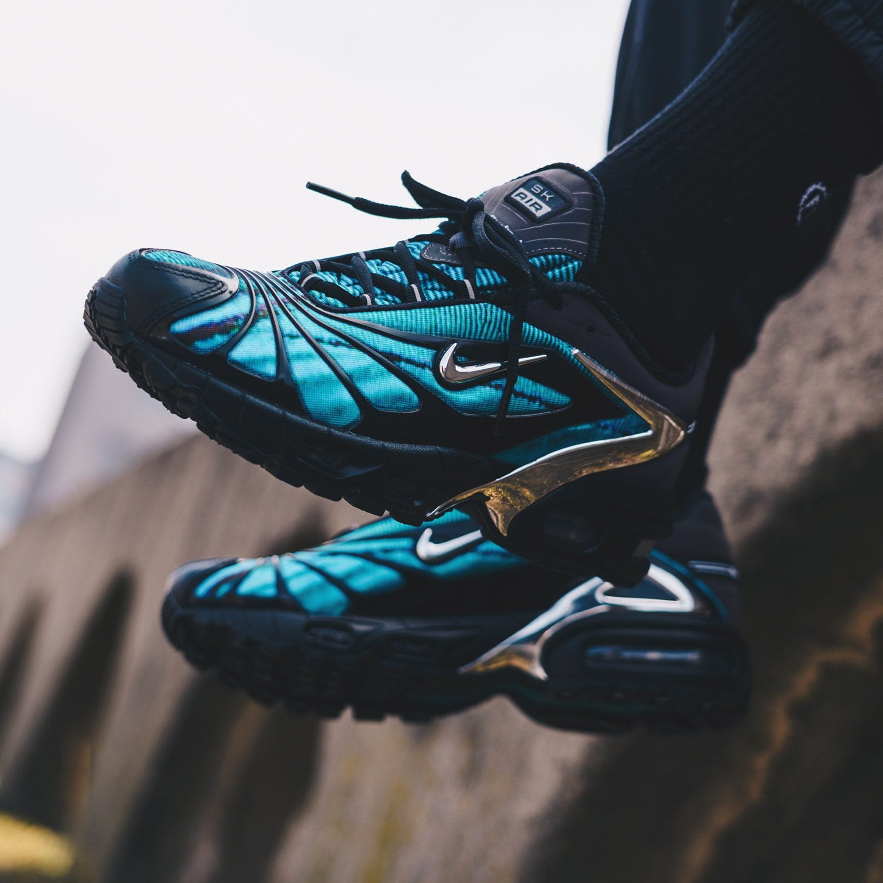 Skepta x Nike Air Max Tailwind 5 'Bright Blue' — UK 3 | EU 35.5 | US 3.5 — Lifestyle View