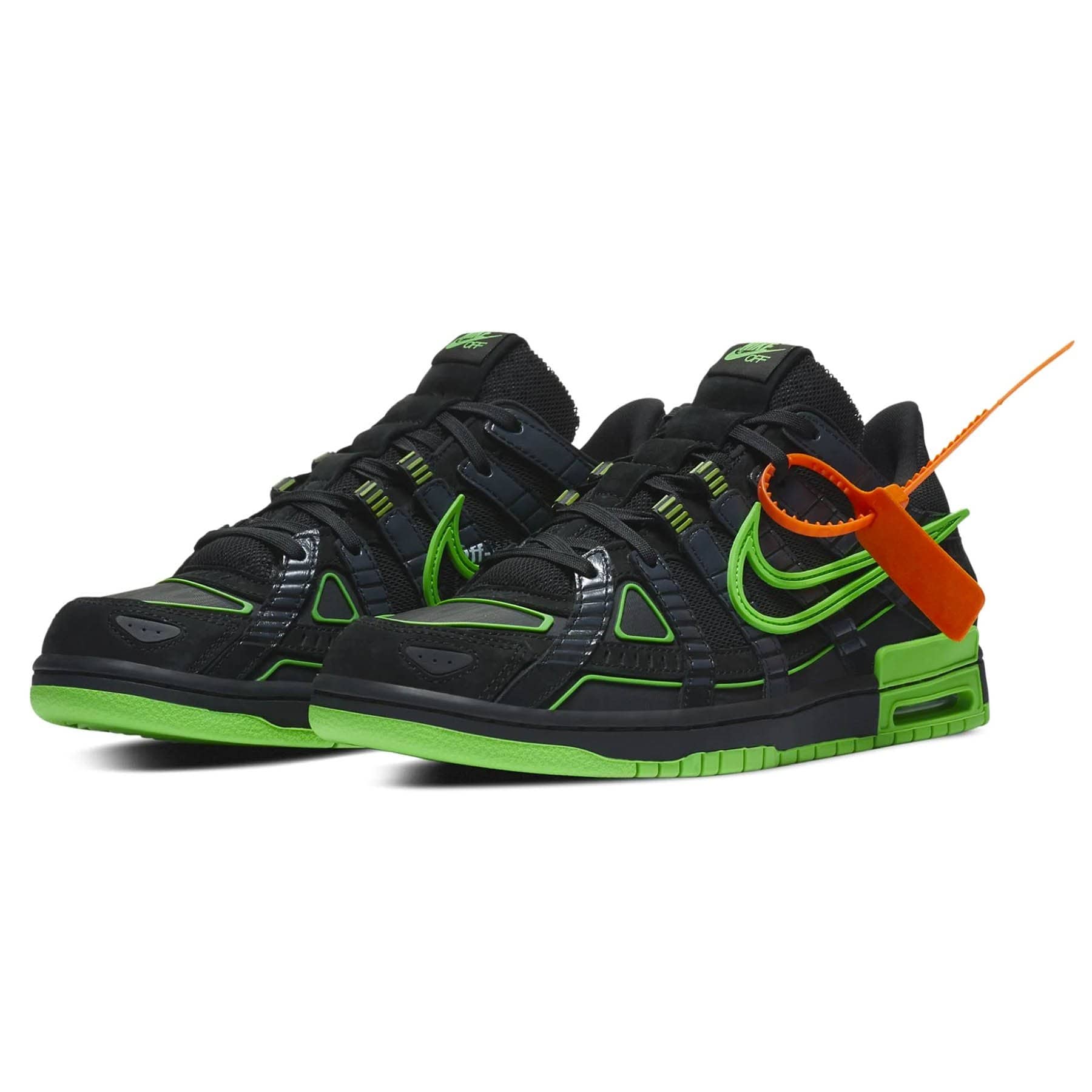 Off-White x Nike Air Rubber Dunk 'Green Strike' — UK 3 | EU 35.5 | US 3.5 — Side View