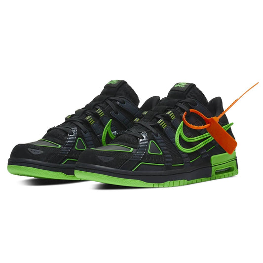 Off-White x Nike Air Rubber Dunk 'Green Strike' — UK 3 | EU 35.5 | US 3.5 — Side View
