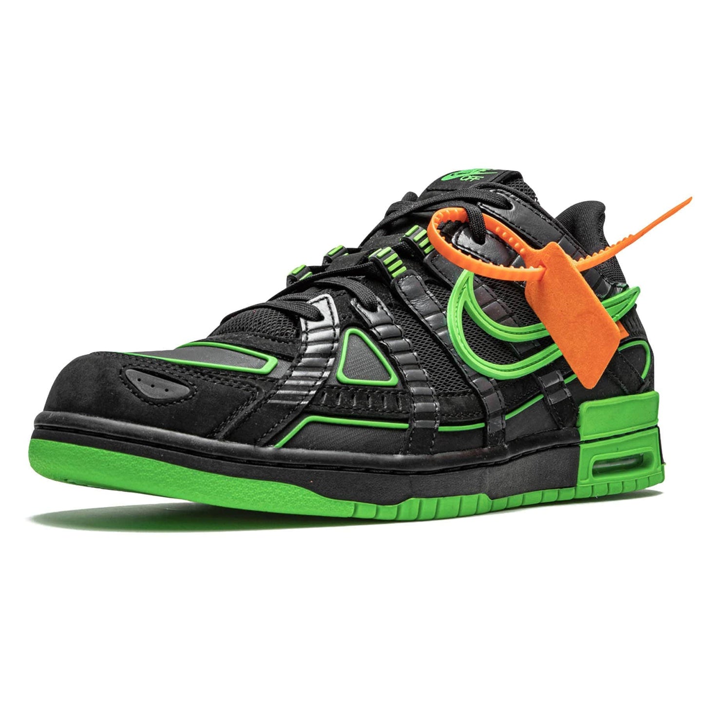 Off-White x Nike Air Rubber Dunk 'Green Strike' — UK 3 | EU 35.5 | US 3.5 — Top View