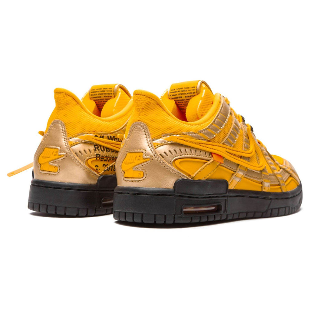 Off-White x Nike Air Rubber Dunk 'University Gold' — UK 3 | EU 35.5 | US 3.5 — Back View
