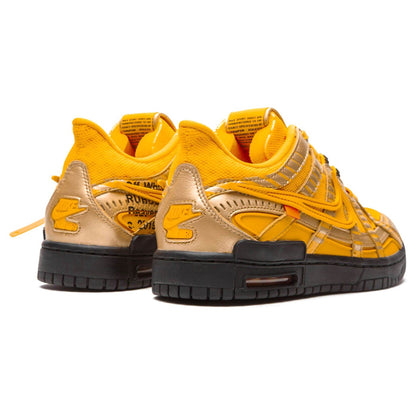 Off-White x Nike Air Rubber Dunk 'University Gold' — UK 3 | EU 35.5 | US 3.5 — Back View