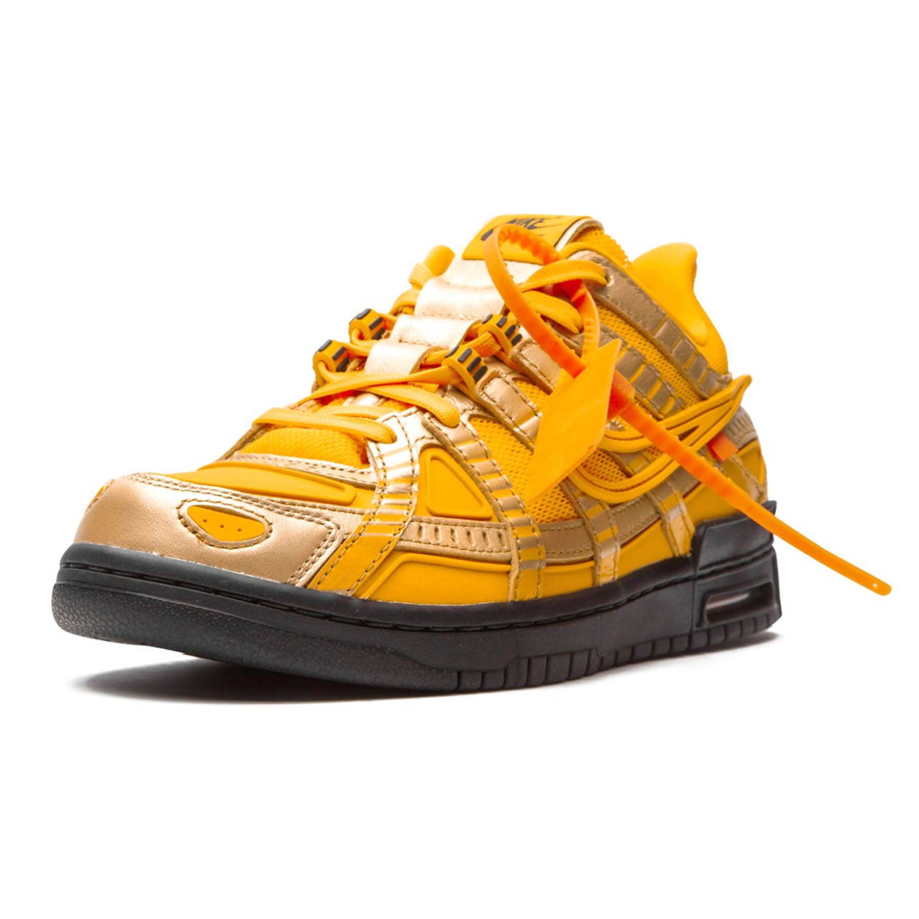 Off-White x Nike Air Rubber Dunk 'University Gold' — UK 3 | EU 35.5 | US 3.5 — Top View