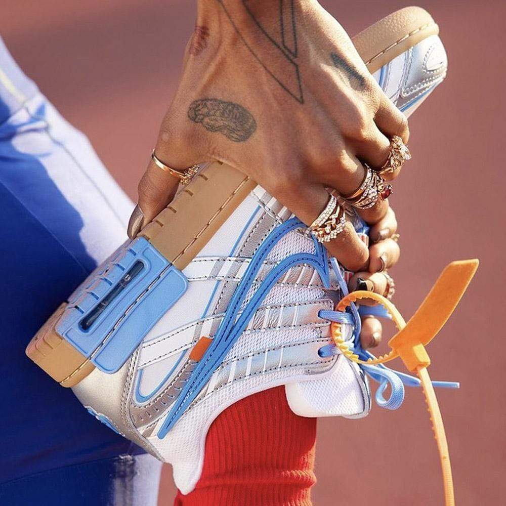 Off-White x Nike Air Rubber Dunk 'University Blue' — UK 3 | EU 35.5 | US 3.5 — Lifestyle View