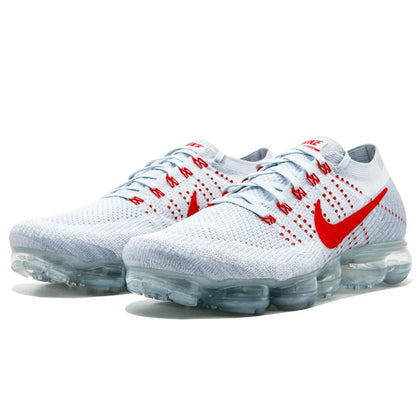Nike Air Vapormax Flyknit Pure Platinum-University Red — UK 3 | EU 35.5 | US 3.5 — Side View