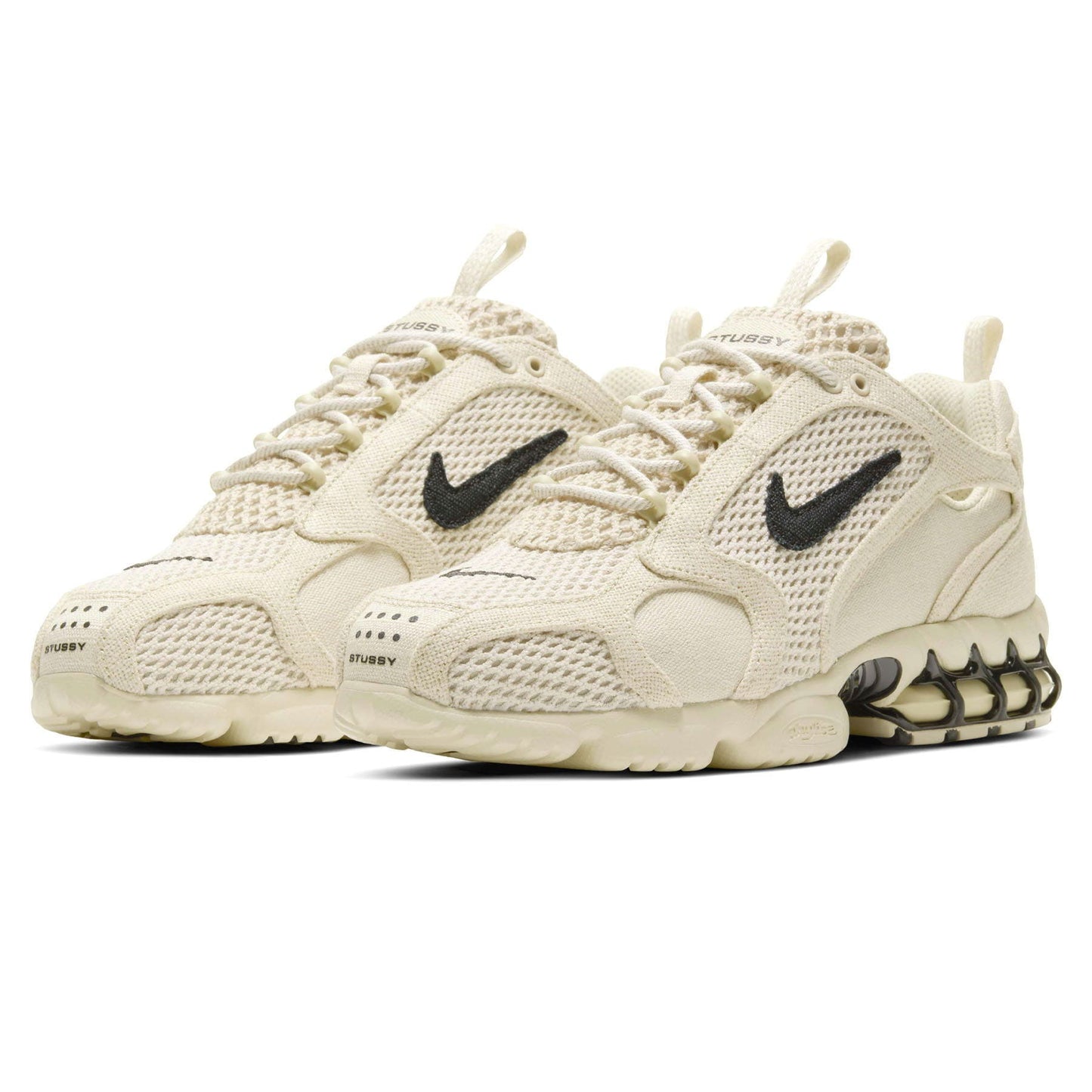 Stussy x Nike Air Zoom Spiridon Caged 2 'Fossil' — UK 3 | EU 35.5 | US 3.5 — Side View