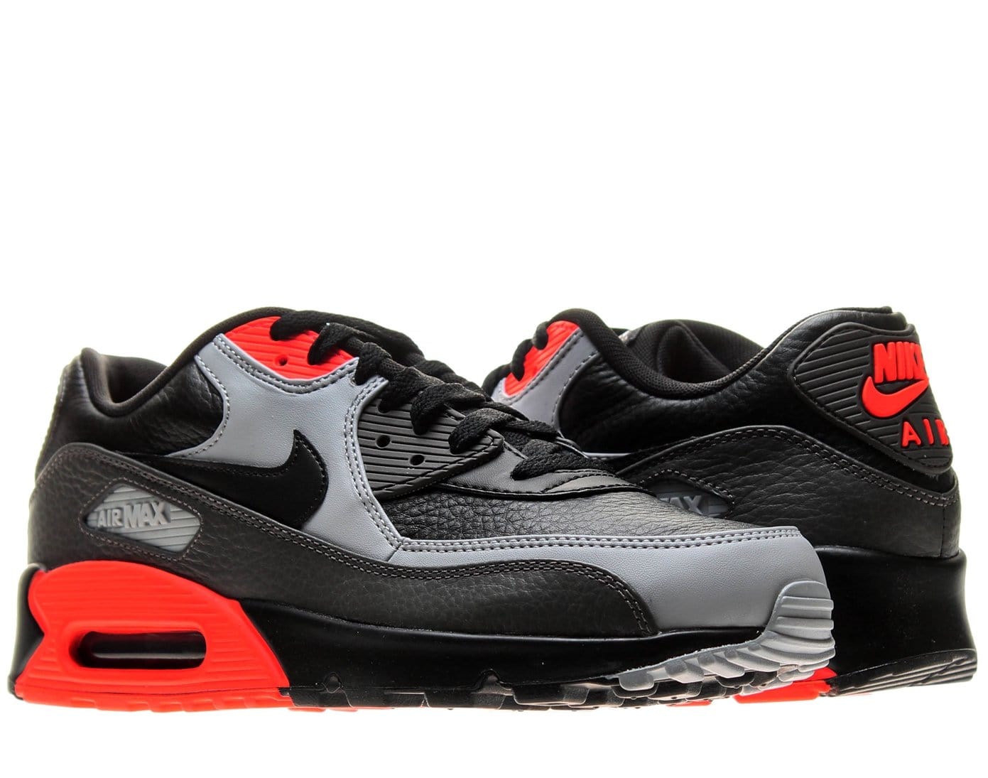 Nike Air Max 90 LTR 'Black Medium Ash Total Crimson' — UK 3 | EU 35.5 | US 3.5 — Top View