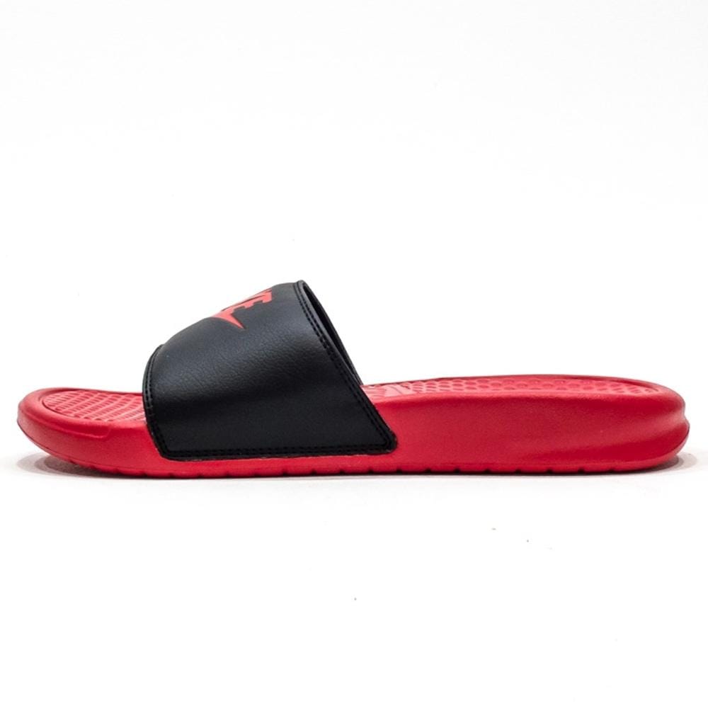 Nike Benassi JDI Mismatch University Red & Black — UK 3 | EU 35.5 | US 3.5 — Top View