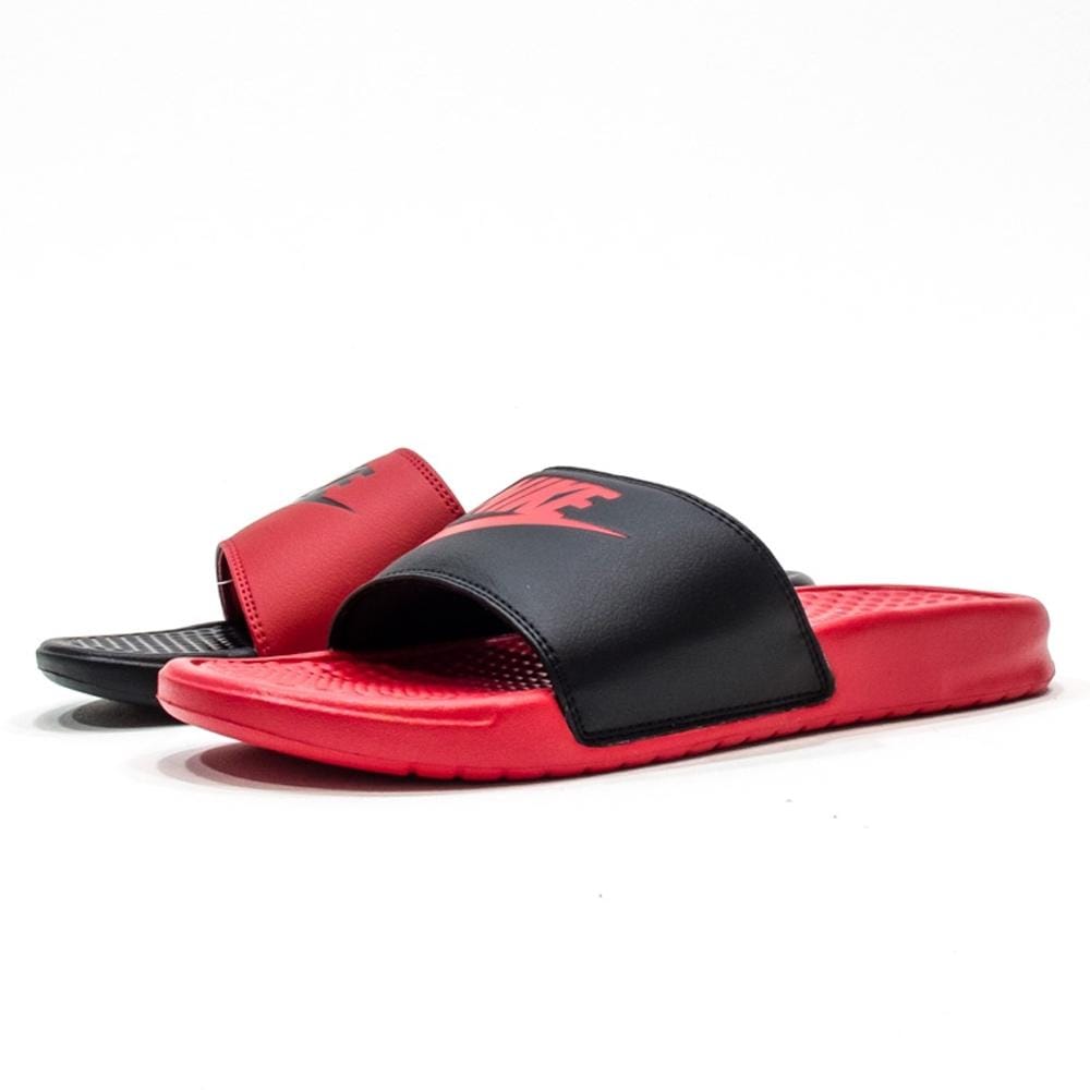 Nike Benassi JDI Mismatch University Red & Black — UK 3 | EU 35.5 | US 3.5 — Front View