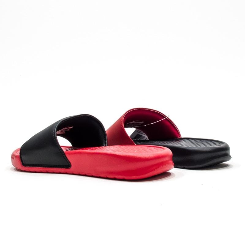 Nike Benassi JDI Mismatch University Red & Black — UK 3 | EU 35.5 | US 3.5 — Side View