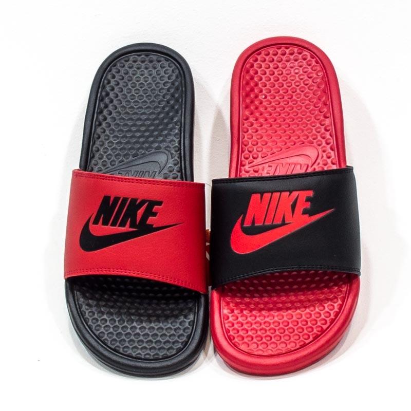Nike Benassi JDI Mismatch University Red & Black — UK 3 | EU 35.5 | US 3.5 — Back View