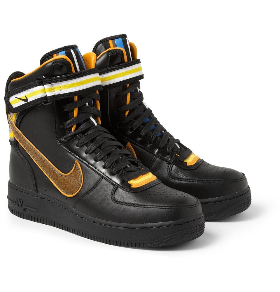 Nike Black Riccardo Tisci Air Force 1 Hi Leather Sneakers — UK 3 | EU 35.5 | US 3.5 — Side View