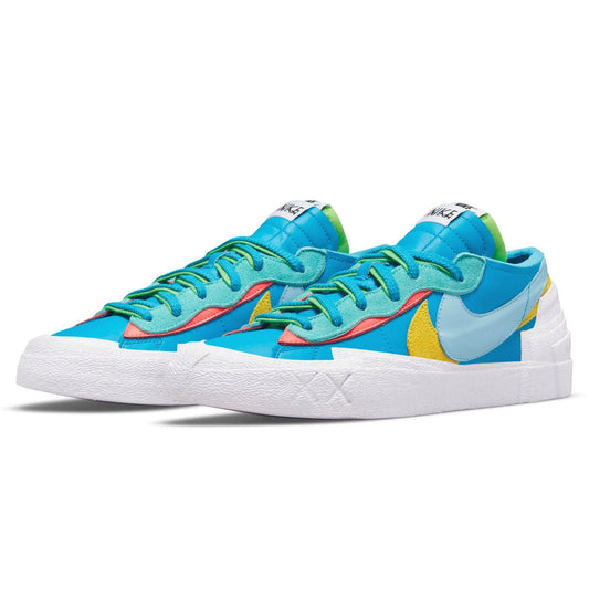 KAWS x sacai x Nike Blazer Low ‘Neptune Blue’ — UK 3 | EU 35.5 | US 3.5 — Side View