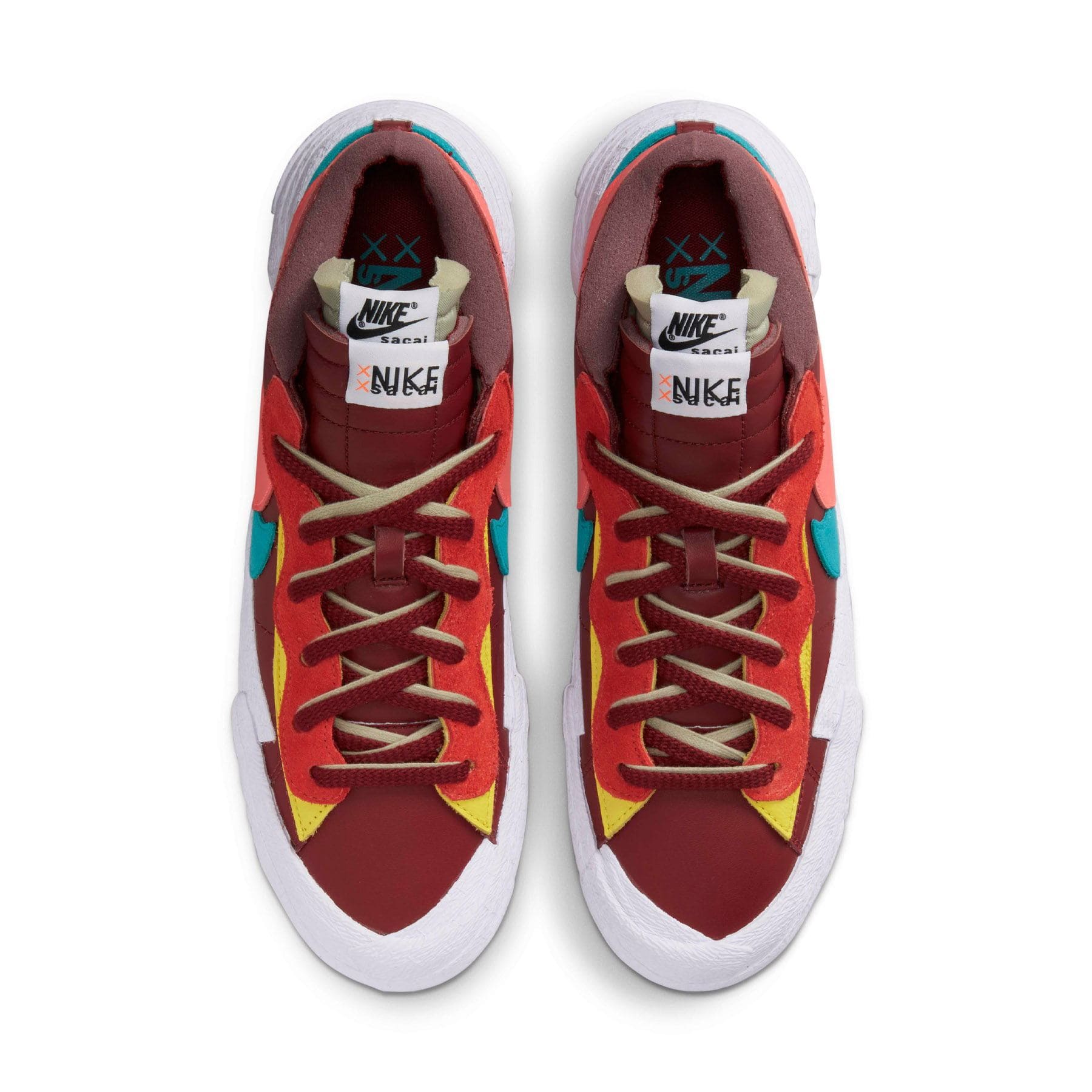 KAWS x sacai x Nike Blazer Low ‘Team Red’ — UK 3 | EU 35.5 | US 3.5 — Back View