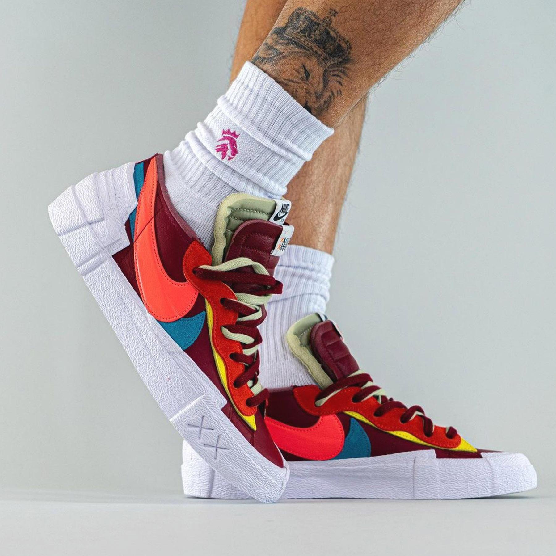 KAWS x sacai x Nike Blazer Low ‘Team Red’ — UK 3 | EU 35.5 | US 3.5 — Lifestyle View