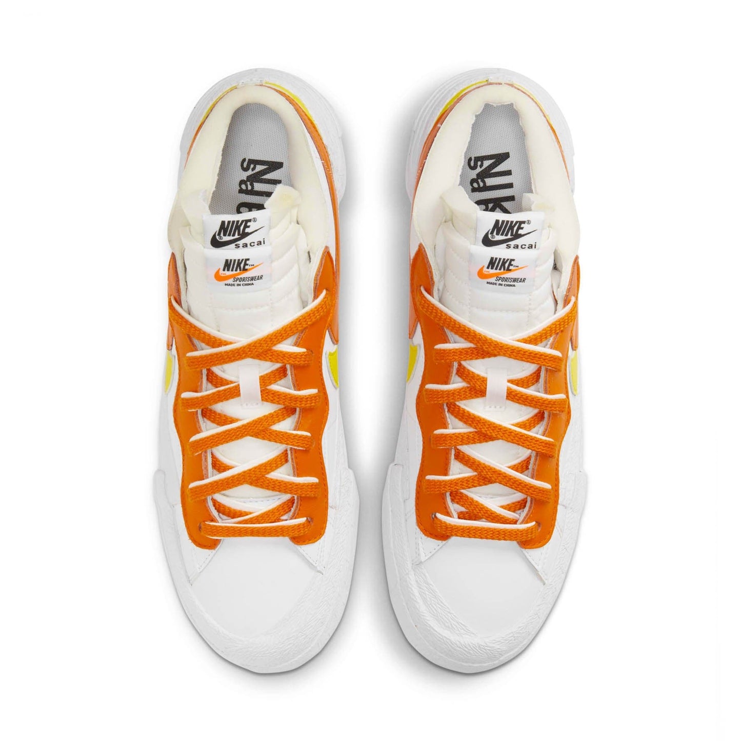 Sacai x Nike Blazer Low 'Magma Orange' — UK 3 | EU 35.5 | US 3.5 — Top View