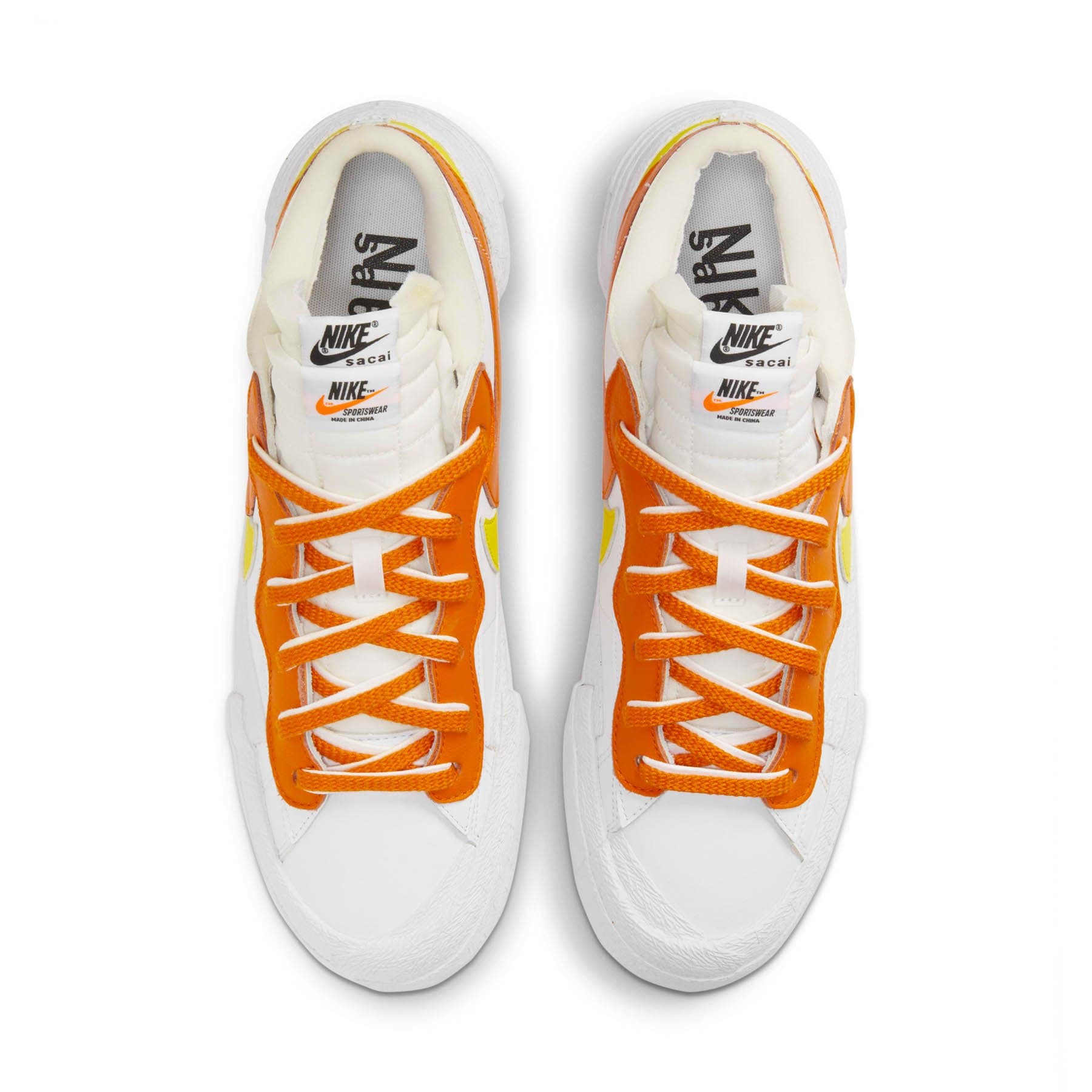 Sacai x Nike Blazer Low 'Magma Orange' — UK 3 | EU 35.5 | US 3.5 — Top View