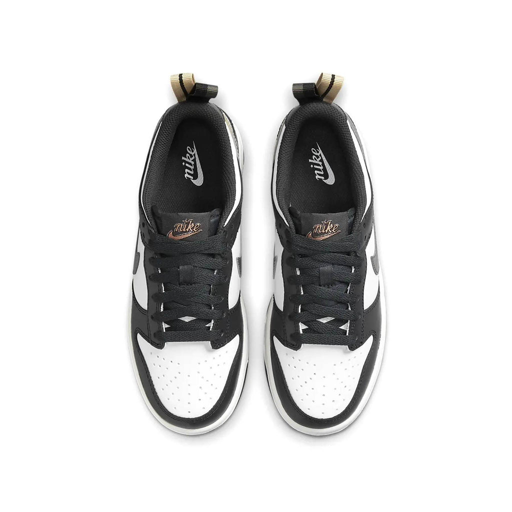 Nike Dunk Low GS 'Black White Metallic' — UK 13.5 | EU 32 | US 1Y — Back View