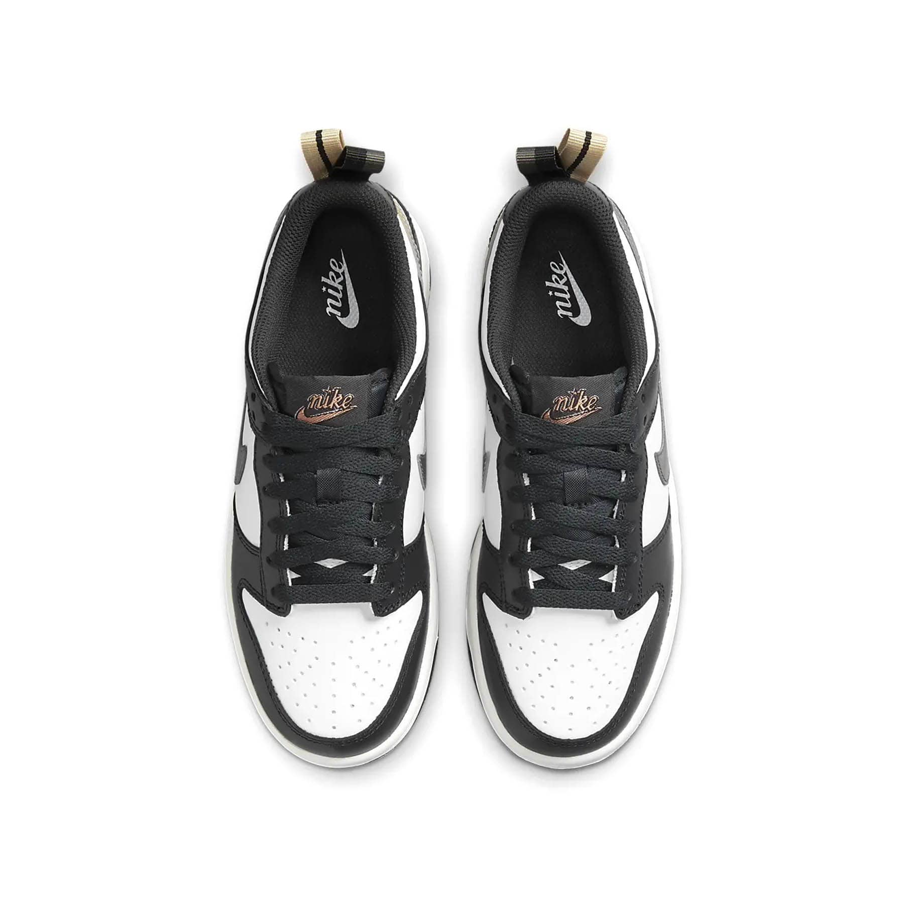 Nike Dunk Low GS 'Black White Metallic' — UK 13.5 | EU 32 | US 1Y — Back View