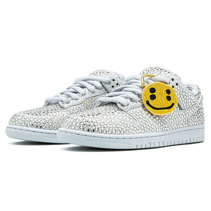 Cactus Plant Flea Market x Swarovski x Dunk Low 'Pure Platinum' — UK 3 | EU 35.5 | US 3.5 — Side View